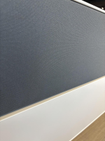 Raum.Freunde - Lowboard Henri MDF Lack Weiß Akustikstoff Graphit Grau Füße Metall Schwarz - 4