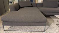 COR - Ecksofa Mell Lounge Stoff Dessin 8212 Dunkelgrau Gestell Metall Grau Lackiert Inklusive 2 Kissen - 6