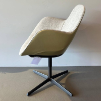 Walter Knoll - Armlehnstuhl Sheru 1437 C Sitz Stoff Togba Sahara Beige Rücken Leder Elen Bamboo Braun Gestell Bronze Pulverbeschichtet - 3