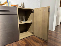 Voglauer - Sideboard Vgalvino S16 Alteiche Rustiko Schwemmgrau Lackiert Absetzung Metall Dark Galvano Anthrazit Matt - 3