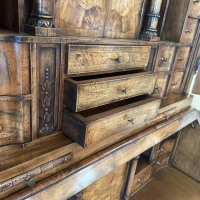 Colombo Style - Sekretär Nussbaum Wurzel Massiv Mit Ledereinlagen - 7