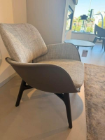 Poltrona Frau - Sessel Martha Stoff Polovere Topo 12 Braun Grau - 6