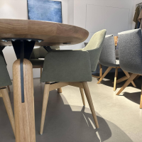 Mobitec - Essgruppe Trinity Lotus Platte Eiche Astig Geölt Bezug Stoff Mystic 72 Khaki Grün - 7