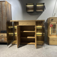 Hartmann - Highboard Vara Kerneiche Umato Massiv Sägerau Gebürstet Inkl. Beleuchtung - 2