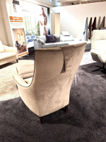 Bielefelder Werkstätten - Sessel Saloni Stoff Amica BW1731-323 Beige Grau mit Hocker - 5
