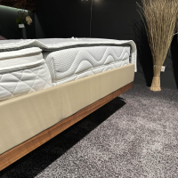 Team 7 - Bett Riletto Nussbaum Naturöl Seiten Leder Kiesel Beige Mit 2 Laden - 2