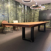 Riva1920 - Esstisch Auckland Platte Holz Kauri Oberfläche Geschliffen Gestell Natureisen Geölt Schwarz - 10