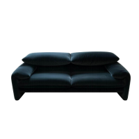 Cassina - Sofa Maralunga 675 06 Stoff Ortigia Cactus Dunkelgrün Füße Schwarz - 8
