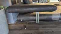 Koinor - Ecksofa Hoover Leder B-Torro Bonanza Braun Kontrastfaden Beige Rahmen Metall Nickel Satiniert - 5