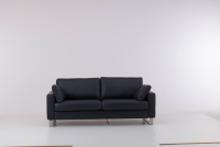 Werther - Sofa Variation 108 Leder L7060C Dunkelblau Füße Edelstahlkufen Silber Inklusive Kopfteilkissen - 9