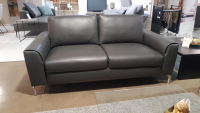 WK Wohnen - Sofa WK660 Venosa Zweisitzer Leder Montana Basalto Grau - 10