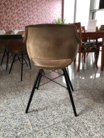 Bodahl - 4er-Set Stuhl Jazz Leder 105 Kenia Brown Braun 4 Fußgestell Holz Schwarz Lackiert Mit Metallstreben - 2
