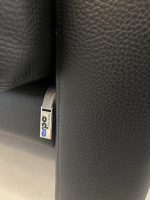 Erpo - Sofa Classic CL100 Leder Premium Schwarz Mit Verstellbarer Kopfstütze Und Armlehnkissen - 2