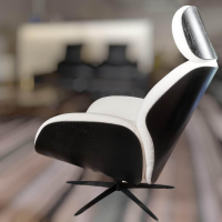 IP Design - Trinity Sessel Holzschale Schwarz Gebeizt Stoff Queen BW1775-171 Beige Weiß - 8