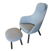 Vitra - Sessel HAL Lounge Chair Stoff Credo Salt n Pepper Grau mit Hocker - 10