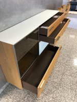 Schröder Franz - Highboard Kitzalm Montana Kernasteiche Natur Gebürstet Akzent Satinglas Snow Grau - 8