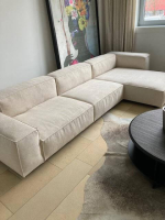 Living Divani - Corner sofa Neowall fabric Khali Top color 02 Beige Cream with 3 cushions - 7