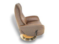 himolla - Relaxsessel 7928 Easy Swing L Sitzfläche Leder Eleganza Forest Braun Rücken Und Seiten Stoff Salino Schlamm Braun Drehteller Holz Wildeiche - 6