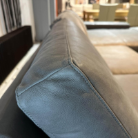 Natura - Ecksofa Redington Leder Montana Grey Grau Füße Metall Schwarz - 2