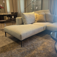 Walter Knoll - Ecksofa Jaan Living Stoff Weave 7756 Silver Grau Gestell Schwarz Matt Pulverbeschichtet - 3