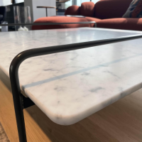 Rolf Benz - Couchtisch 931-542 Carrara Geledert Und Eiche Gestell Glatt Lackiert Matt Umbragrau - 5