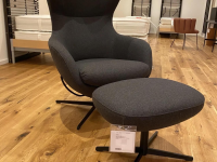 Signet - Sessel Jester Stoff Lana Anthrazit Gestell Metall Schwarz Pulverbeschichtet Mit Memory Funktion Inklusive Hocker - 3