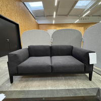 COR - Sofa Elm 22211 Stoff 8073 Anthrazit Gestell Eiche M20 Lack Schwarz Mit Niedrigen Armlehnen - 2