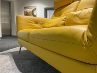 Mondo - Sofa Assea R Leder Cento 620 Gialto T Gelb Metallfuß 498 Chrom Glänzend Inklusive Kissen - 6
