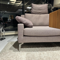 Werther - Ecksofa Skagen Stoff U 3255 K Tala Rosé Grau Rosa Gestell Chrom Glänzend Inklusive Kissen - 8