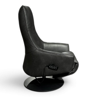 himolla - Sessel 7162 S Lounger Leder 27 Eleganza Brikett Schwarz Drehteller Schwarz Mit Motorischer Verstellung Und Integriertem Akku - 6