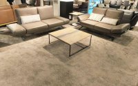 Koinor - Polstergarnitur Wesley Leder X Happy Oak Beige Gestell Metallkufe Nickel Schwarz Satiniert Inklusive Kissen - 2