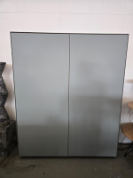 Scholtissek - Geschirrschrank Novus Korpus Knorrige Eiche Rustikal Natur Geölt Front Glas Verkehrsgrau Matt Grau - 4