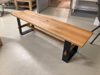 Gradel - Bank Pato Eiche Massiv Natur Geölt Gestell Metall Pulverbeschichtet - 5