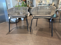 Lambert - 2-er Set Outdoor Stuhl Delphi Stoff Wicker-Kordel Natur Melange Stahlrohr Pulverbeschichtet - 8