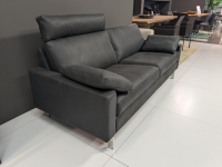COR - Sofa Conseta Leder 423 Schwarz Gestell Verchromt mit Kopfstütze - 2