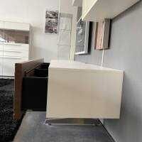 Gwinner - Wohnwand Bohle Lack Weiß Struktureiche Geräuchert mit Beleuchtung - 10