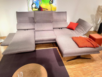 EMP - Ecksofa Fame Stoff Felina R Taupe Grau Kufe Mattschwarz Mit Sitztiefenverstellung - 7