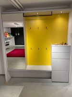 Sudbrock - Garderobe Tando Glattlack 407 Steingrau Weiß Grau Paneel Glattlack 496 Lemon Gelb Mit Beleuchtung - 2