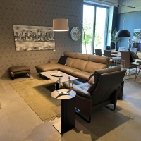 Erpo - Ecksofa Lucca Leder Loden 43 164 Braun Metallkufe Schwarz Inklusive Sessel Und Hocker - 3