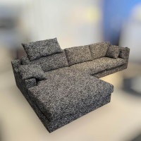 Bielefelder Werkstätten - Ecksofa Inspiration Stoff Arezzo CA1469/099 Schwarz Weiß Fuß Gleiter - 11