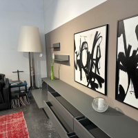 Contur - Sideboard 3900 Glattlack 411 Onyxgrau Abdeckplatte Glas Gefrostet Inklusive L Board Und Design Painting - 6