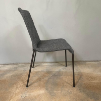 Walter Knoll - 4er Set Stuhl Liz 1311 Stoff Togba Lava Grau Gestell Bronze Schwarz Matt Pulverbeschichtet Mit Kunststoffgleitern - 6