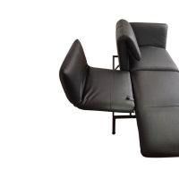 Brühl - Sofa Roro Small Classic Leder 5423 Unit Schwarz Gestell Schwarz Pulverbeschichtet Inkl. Drehsitz (Second Life) - 7