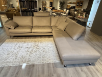 Erpo - Ecksofa Classics 500 Leder 43.400 Stone Grau Fuß CL80 Hochglanz mit 3 Kissen - 2