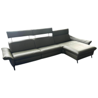himolla - Ecksofa Velden 8372 Leder Longlife Rustika 24 Zypres Grün Füße Metall Anthrazit - 2