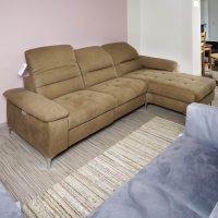 Carina - Upholstered suite 2600 Motorized Cover Clash Olive Metal feet shiny chrome - 6