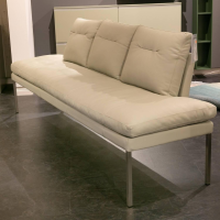 WK Wohnen - Polsterbank Mit Sessel Und 3 Stühlen Leder Toledo Perle Weiß Creme - 14