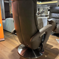 Hukla - Relaxsessel CM HU1060 Leder Vivre Greystone Grau Rundfuß Drehteller Metall - 6