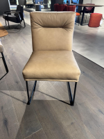 Haas - Sitzgruppe Columbo Leder Rancho 1805 Fango Beige Metallgestell Rundrohr Schwarz Lackiert - 6