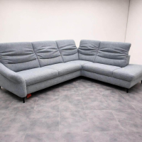 Mondo - Ecksofa 1592 Stoff 10 Bahama Niagara Grau Gestell Metallfüße Anthrazit - 5